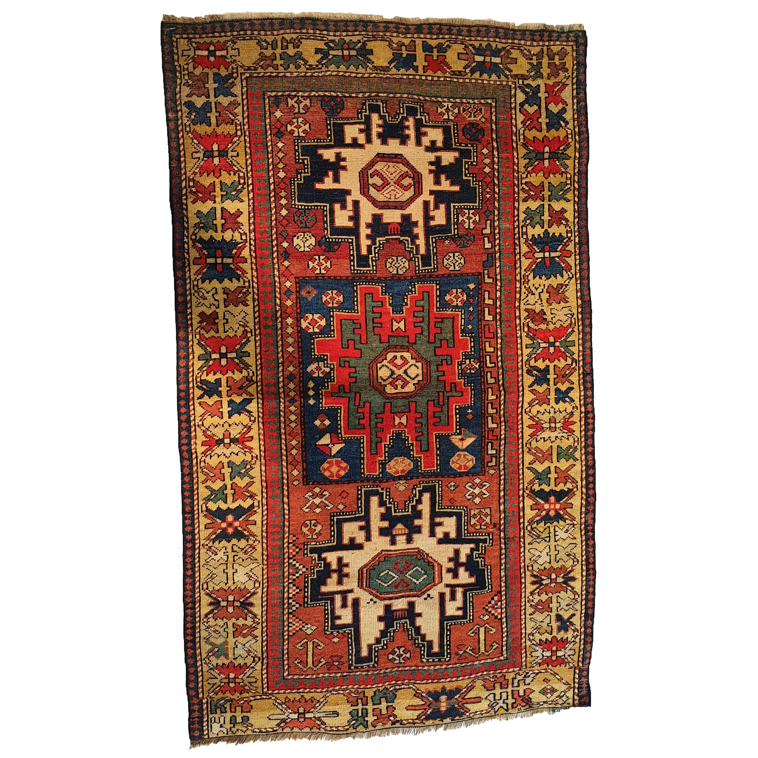 636 - Lesghi-Teppich aus Russland . 19. Jahrhundert im Angebot