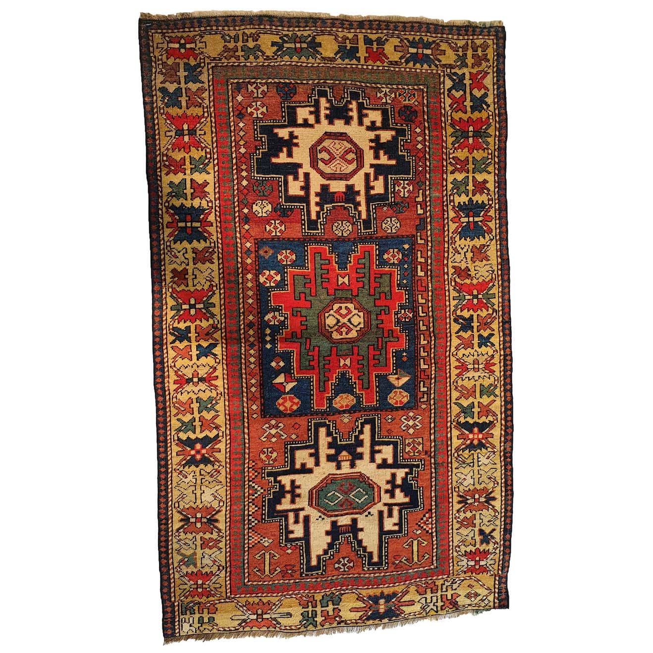 636 - Lesghi Rug from Russia . 19th Century For Sale at 1stDibs