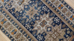 Lesghi Star Kazak with a Versatile Palette of Neutrals and Blues c.1900