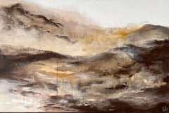 "After dark", paysage désertique brun beige semi-abstrait 
