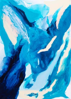 « Deep Blue », expressionnisme abstrait, bleu, beige, mer, ciel