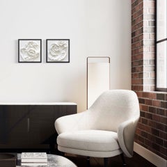 « Essentialisme 12,1 - 12,2 » diptyque argile, plâtre, art 3D, art texturé