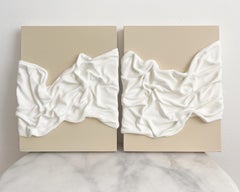 "Esencialismo 9.1 - 9.2" díptico arcilla, yeso, arte 3D, arte texturizado