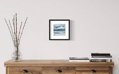 Paysage marin "Serenity", ciel, nuages, semi-abstraction, bleu, monochrome