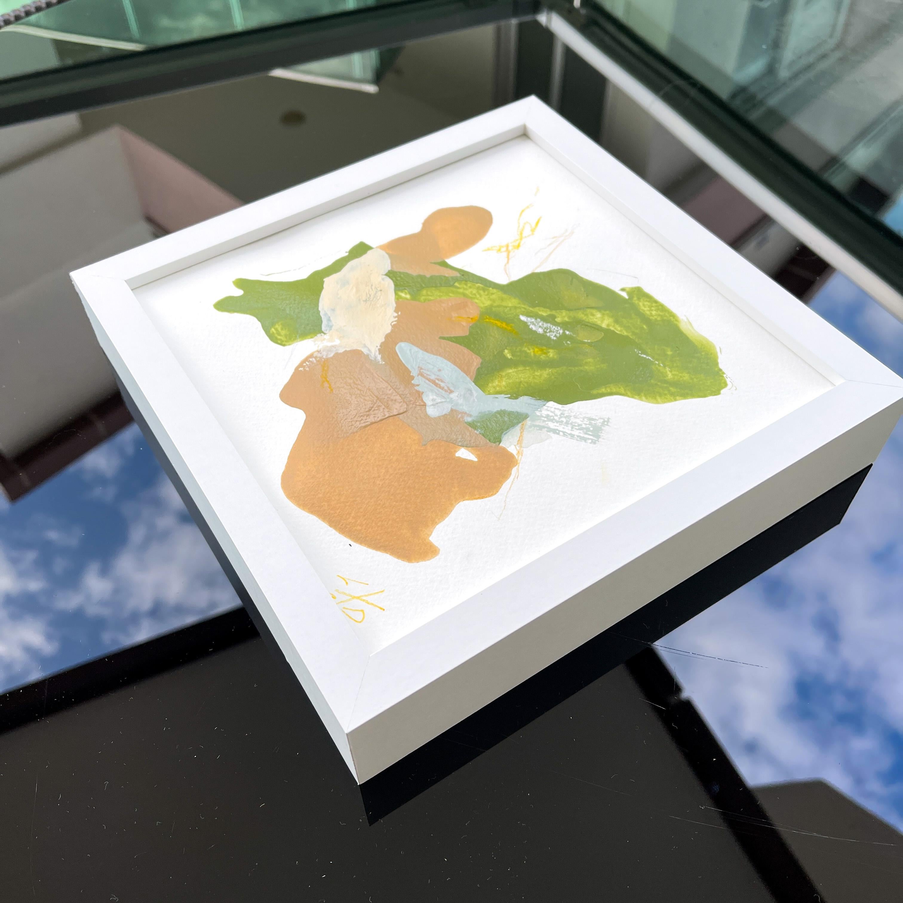 Triptyque « Fundamentality » abstrait, vert, marron, beige, miniature en vente 3