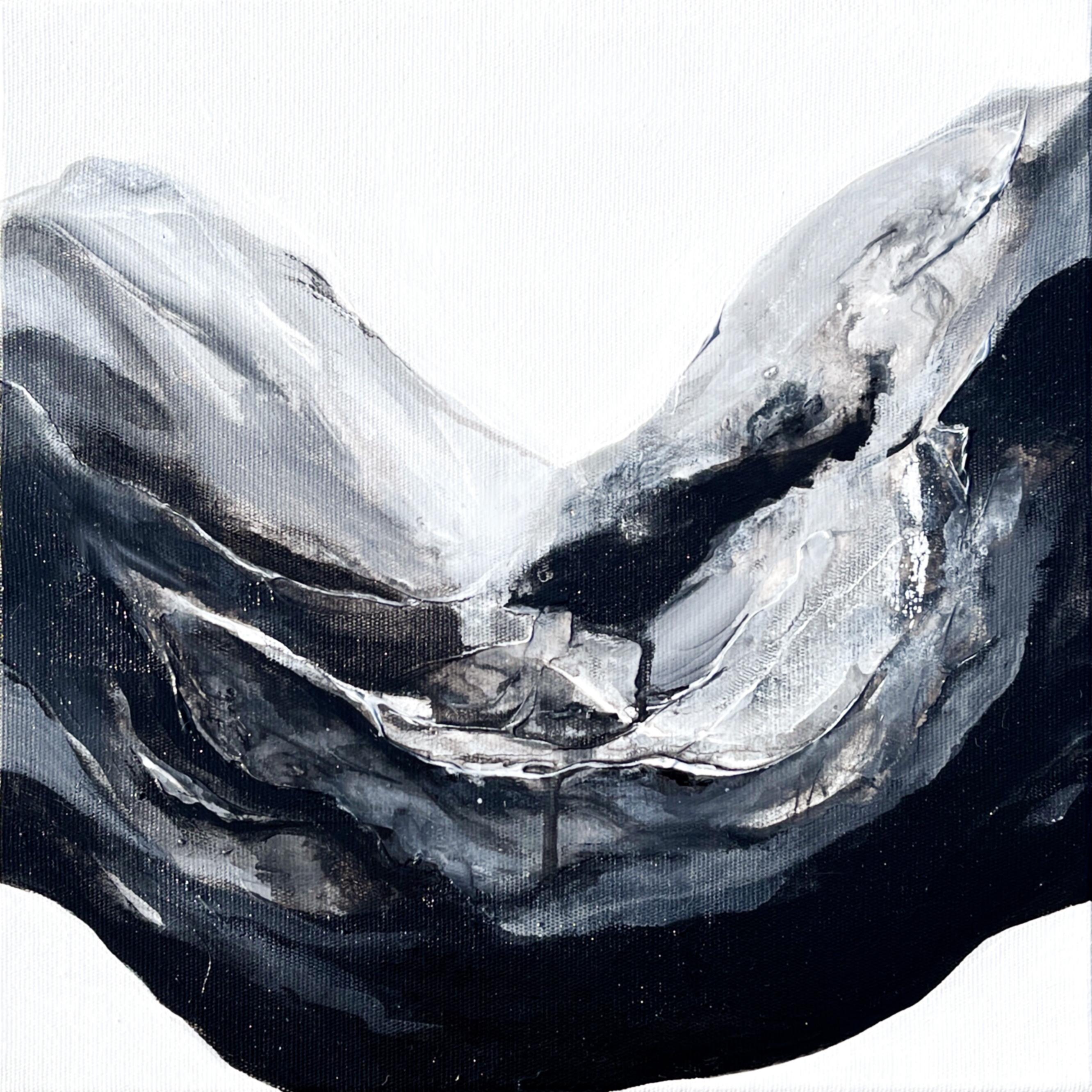 Lesia Danilina Interior Painting - "When I was falling and you caught me" abstract, black and white, minimalist art