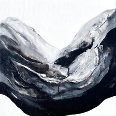 „Wenn ich falle und du mich caught me“, abstrakte, schwarz-weiße, minimalistische Kunst