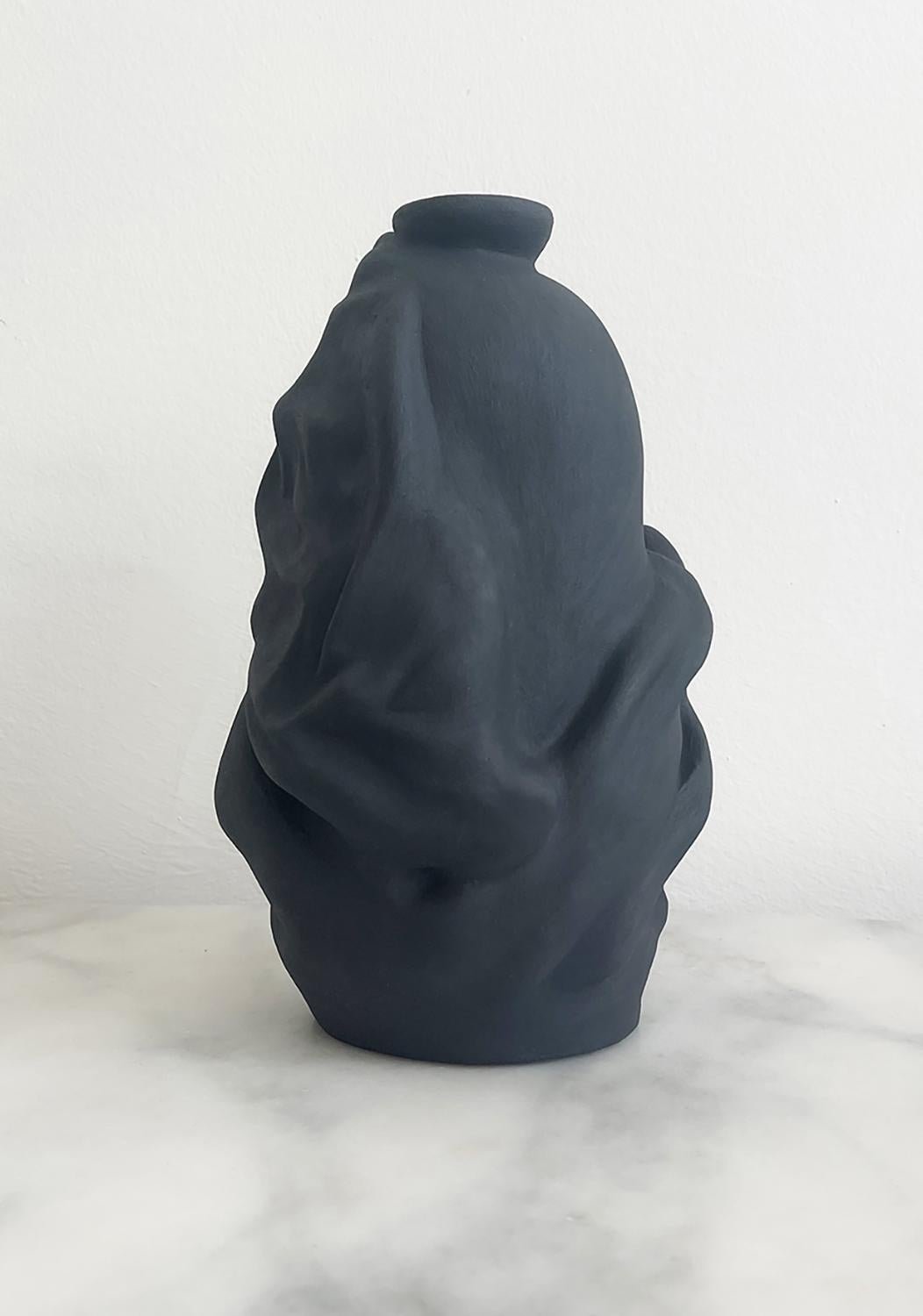 Lesia Danilina Abstract Sculpture - "Wabi-Vase 11" clay, plaster, glass, ceramics, sculpture, textured art