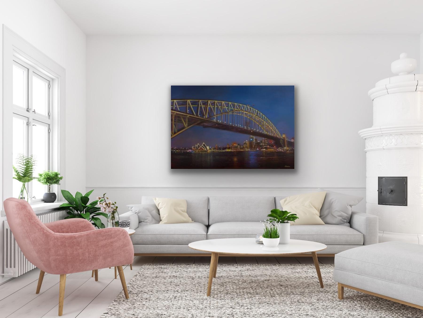 Sydney by Night - Painting by Lesley Ann Derks