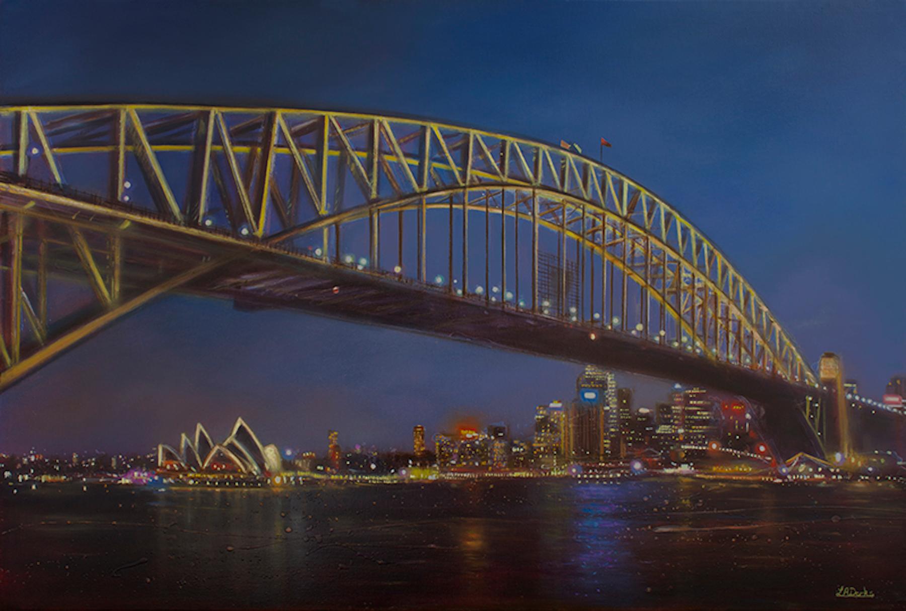 Lesley Ann Derks Landscape Painting - Sydney by Night