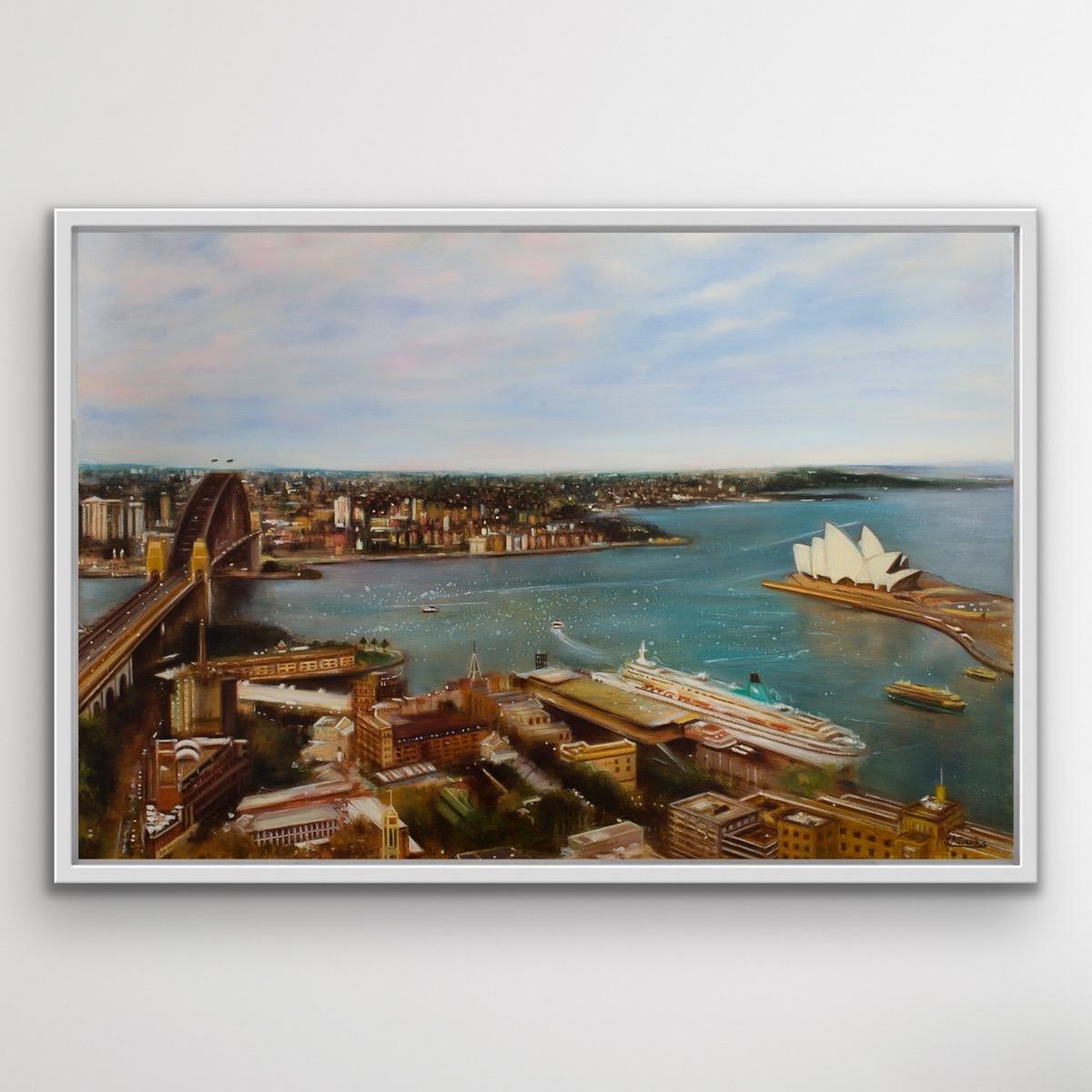 Sydney by Day, Realistisches australisches Stadtbild, Gemälde Sydney (Realismus), Painting, von Lesley Anne Derks