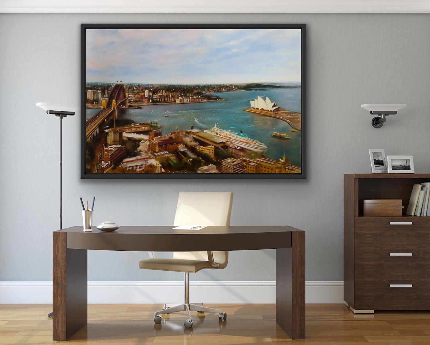 Sydney by Day, Realistisches australisches Stadtbild, Gemälde Sydney im Angebot 1