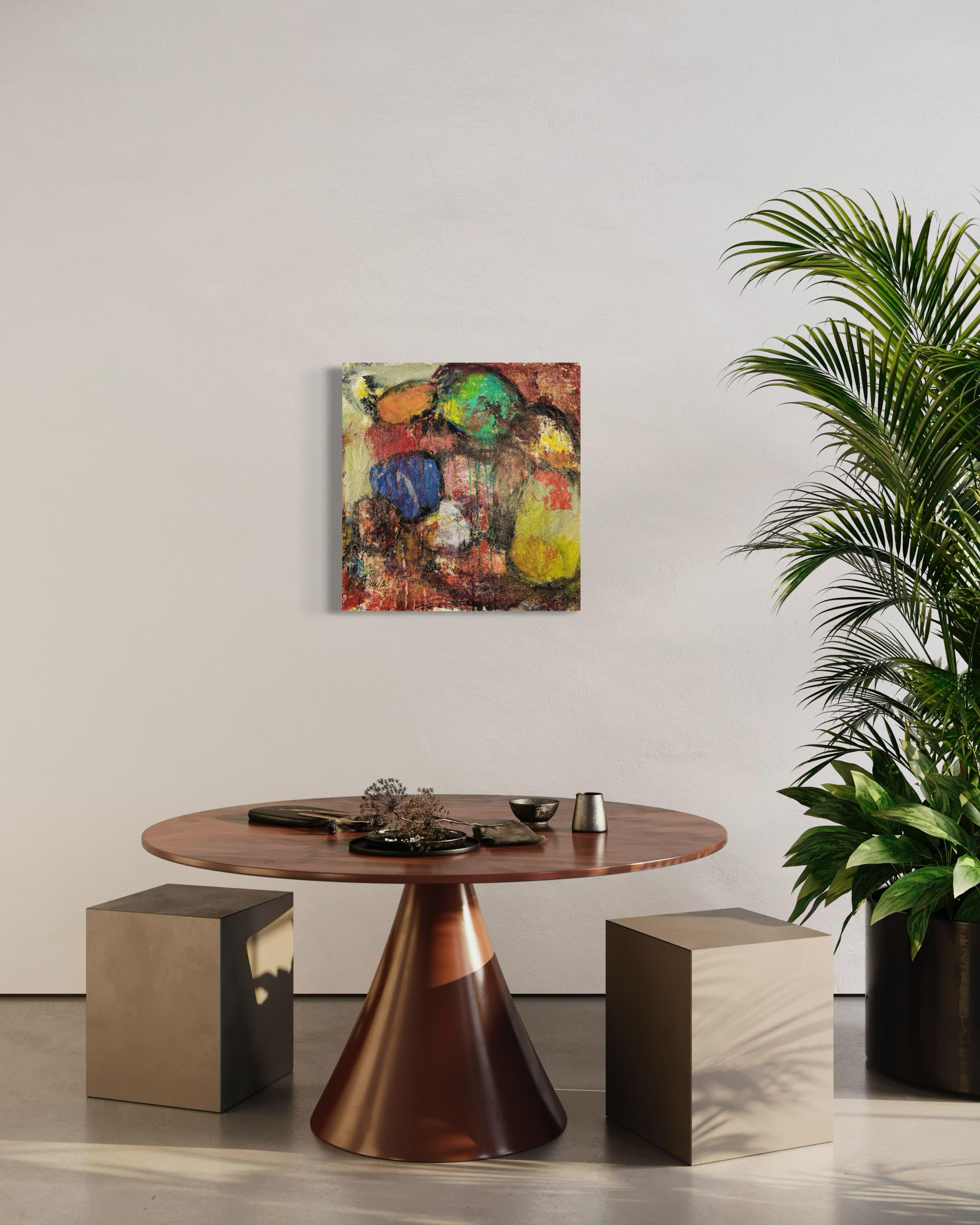 Feuilles d'automne - Peinture abstraite en techniques mixtes par Lesley - Art Contemporary - Contemporain Mixed Media Art par Lesley Anne Spowart