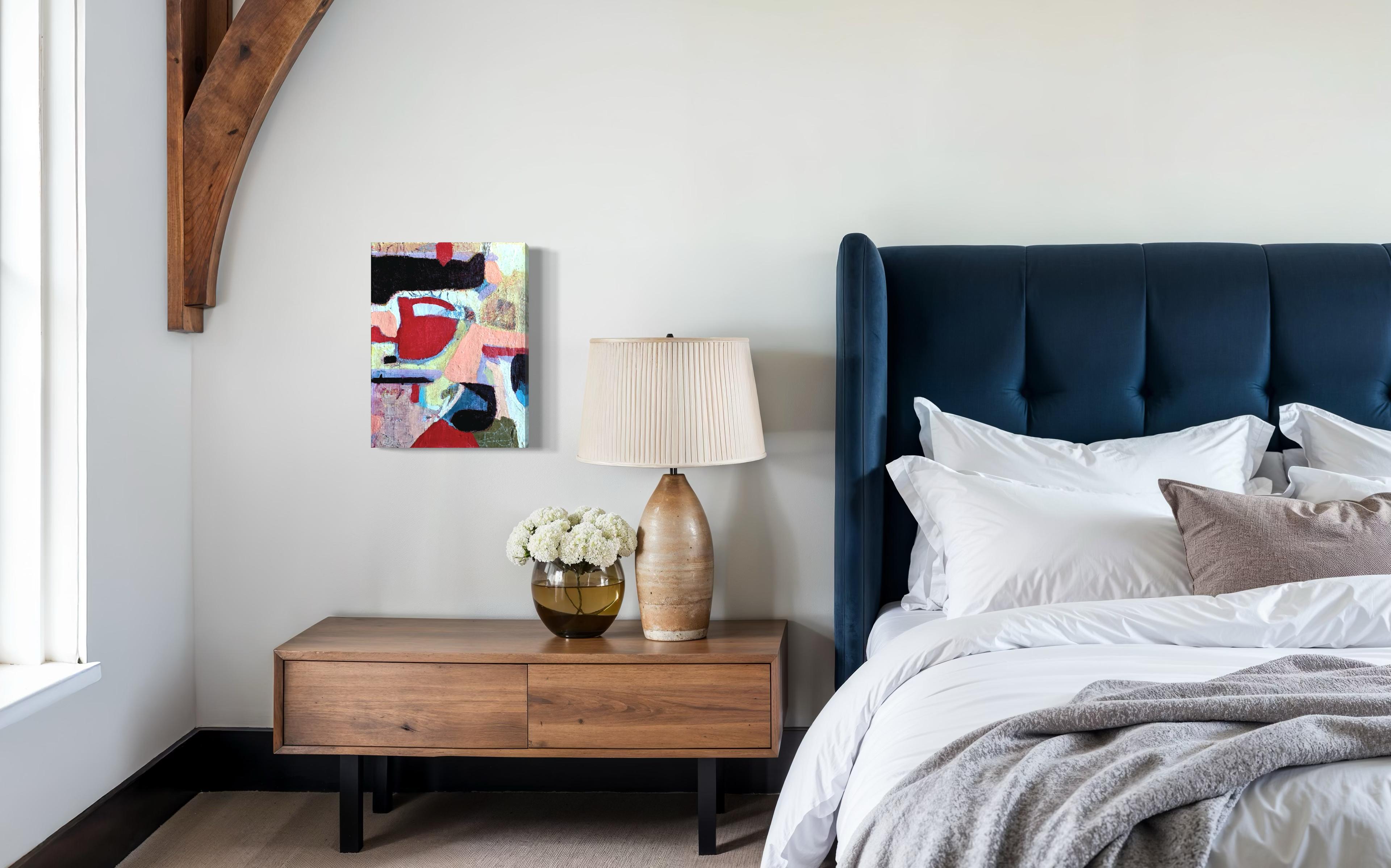 Big Apple - Abstraktes Gemälde in Mischtechnik von Lesley - Zeitgenössische Kunst im Angebot 2