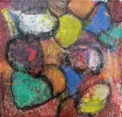Burnt Almond - Mixed Media Abstract Painting by Lesley - Contemporary Art
