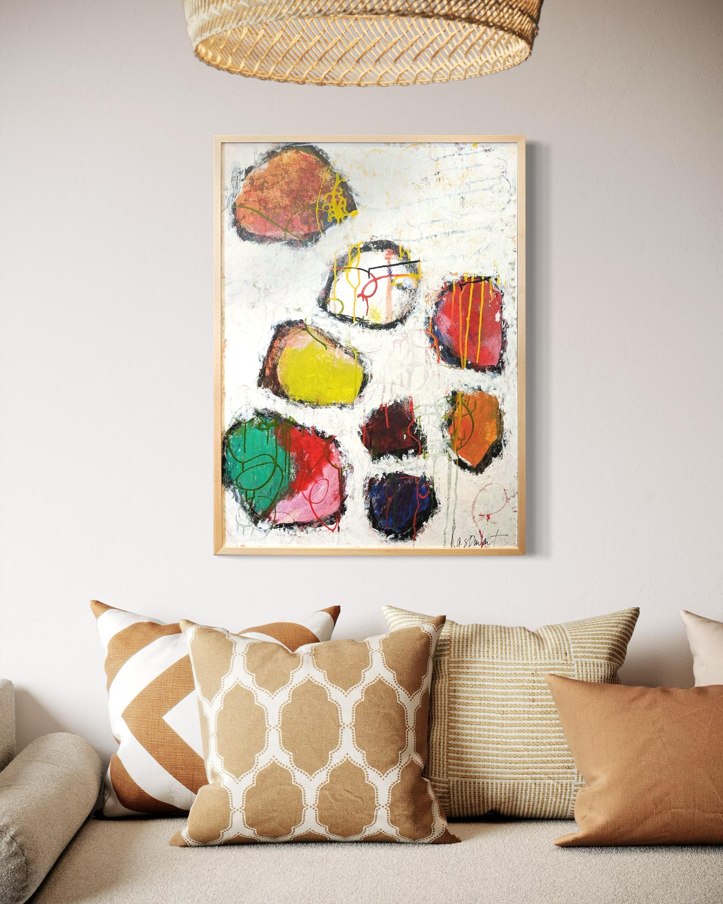 Chroma - Pintura abstracta en técnica mixta de Lesley - Arte contemporáneo en venta 1