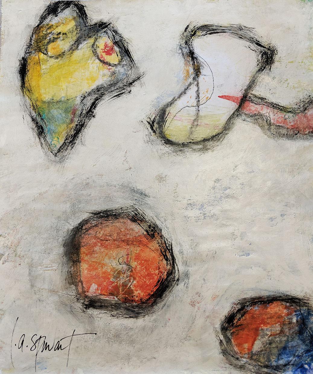 Enérgico - Acrílico sobre vitela by Lesley - Arte Contemporáneo - Painting de Lesley Anne Spowart
