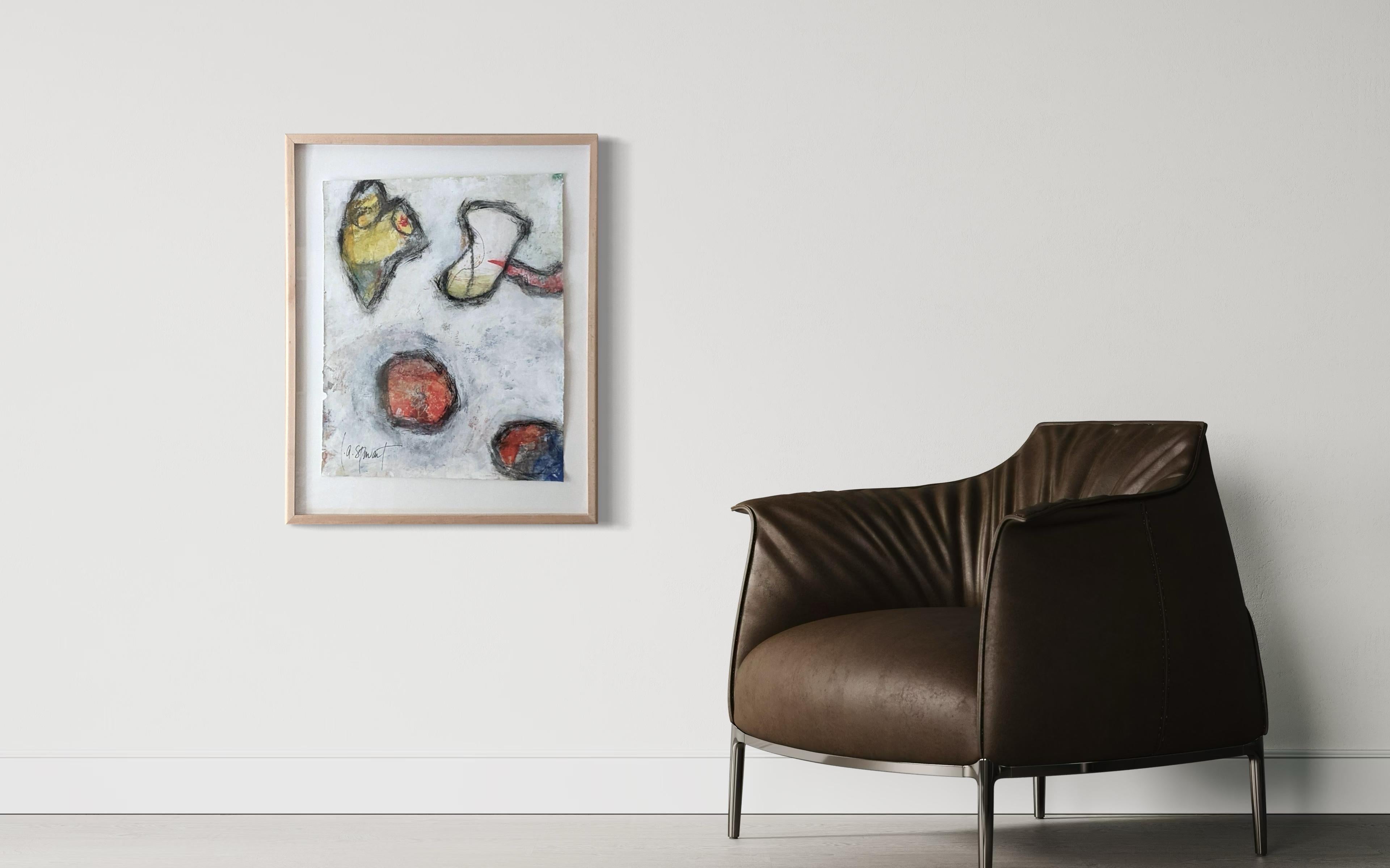 Energetic - Acryl auf Vellum von Lesley - Zeitgenössische Kunst im Angebot 1