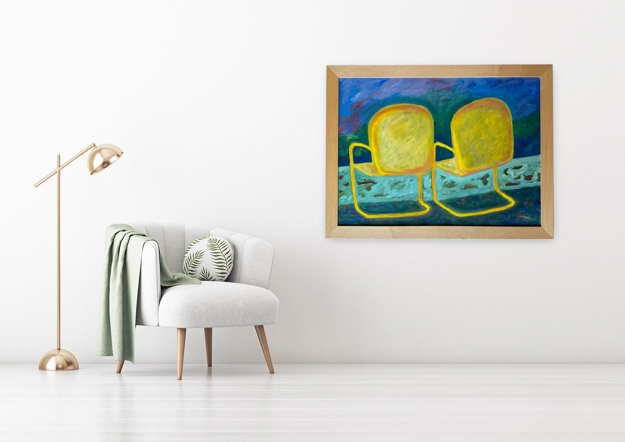 Großmutters Stuhl (Frühwerk) (Zeitgenössisch), Mixed Media Art, von Lesley Anne Spowart