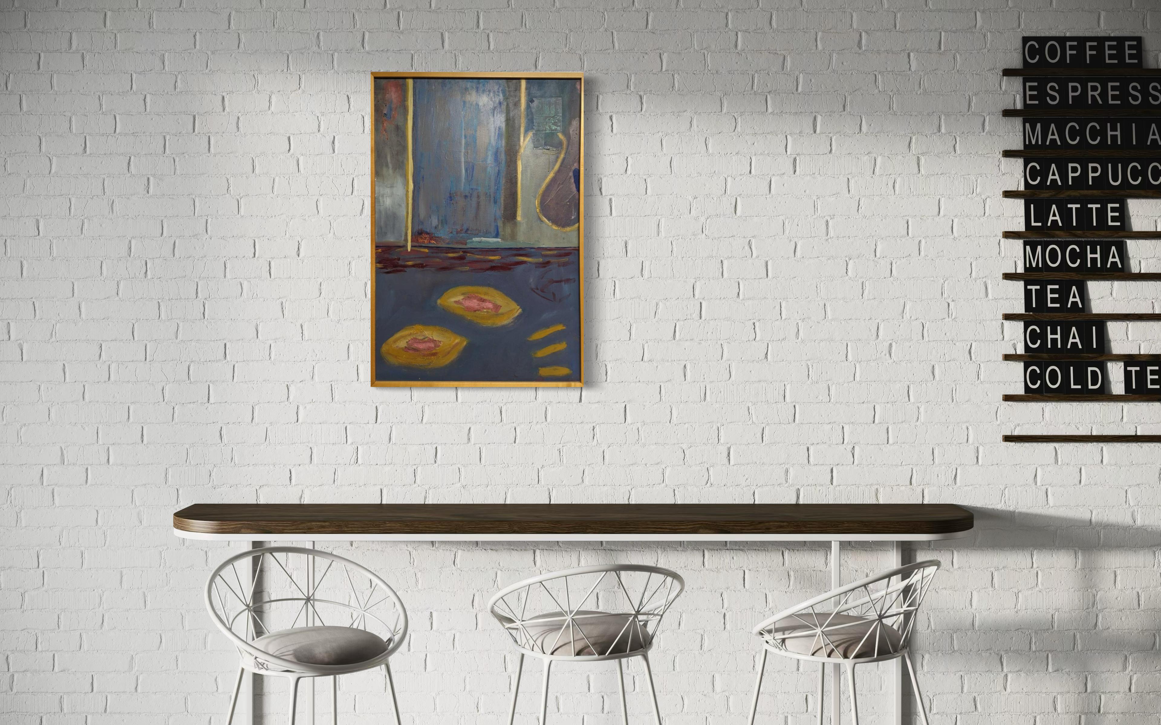 La porta - Quadro astratto a tecnica mista di Lesley - Contemporaneo in vendita 3