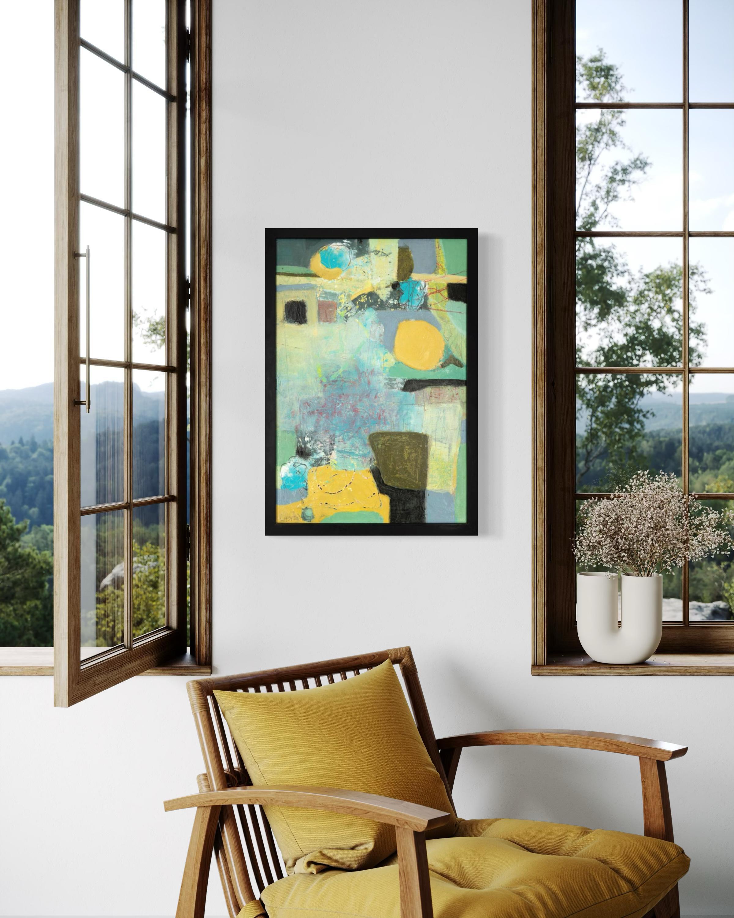 Time and Space - Pittura astratta a tecnica mista di Lesley - Contemporary - Painting di Lesley Anne Spowart