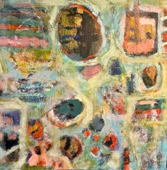 "Beautiful Blue" by Lesley Spowart - Muted and Earth Tone Mixed Media Abstract