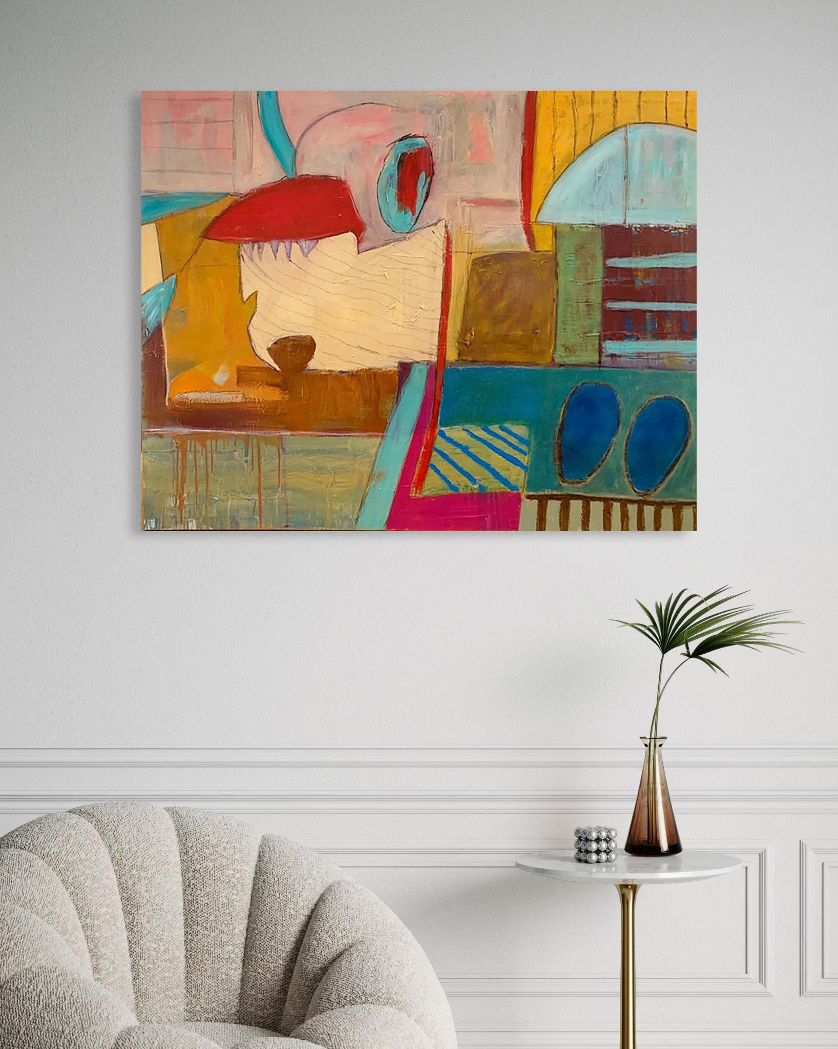 Beauty & Chaos - Colorful Abstract By Lesley Anne Spowart im Angebot 1
