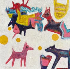 "I cani giocano a palla in paradiso" di Lesley Anne Spowart - Arte neo-espressionista Whiting