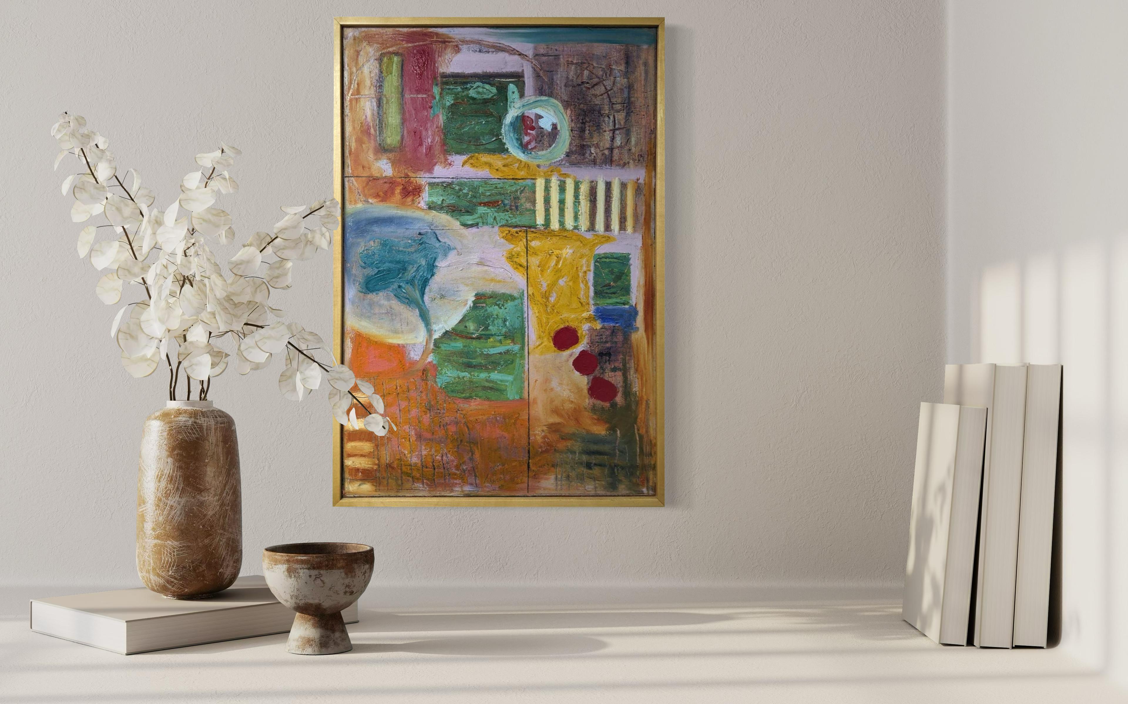 Paisaje de ensueño - Abstracto colorido Por Lesley Anne Spowart en venta 2