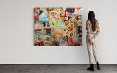 "Friendship Garden" by L. A. Spowart - Vibrant and Pastel Tone Large Abstract