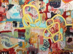 "Friendship Garden" by L. A. Spowart - Vibrant and Pastel Tone Large Abstract