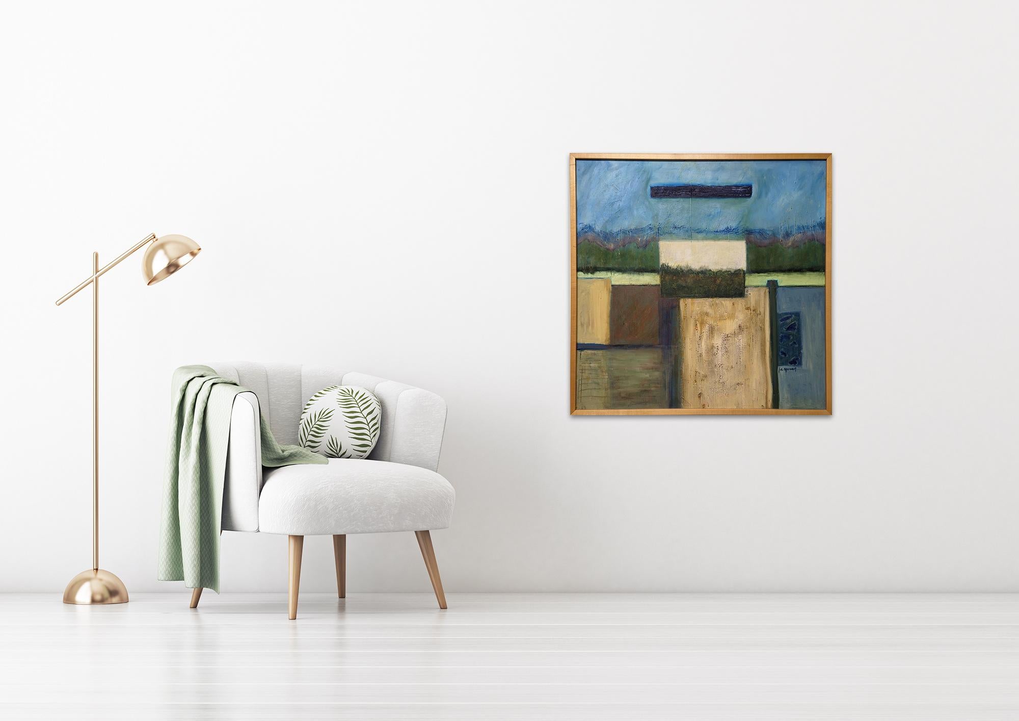Landschaft - Abstraktes Gemälde von Lesley Anne Spowart im Angebot 1