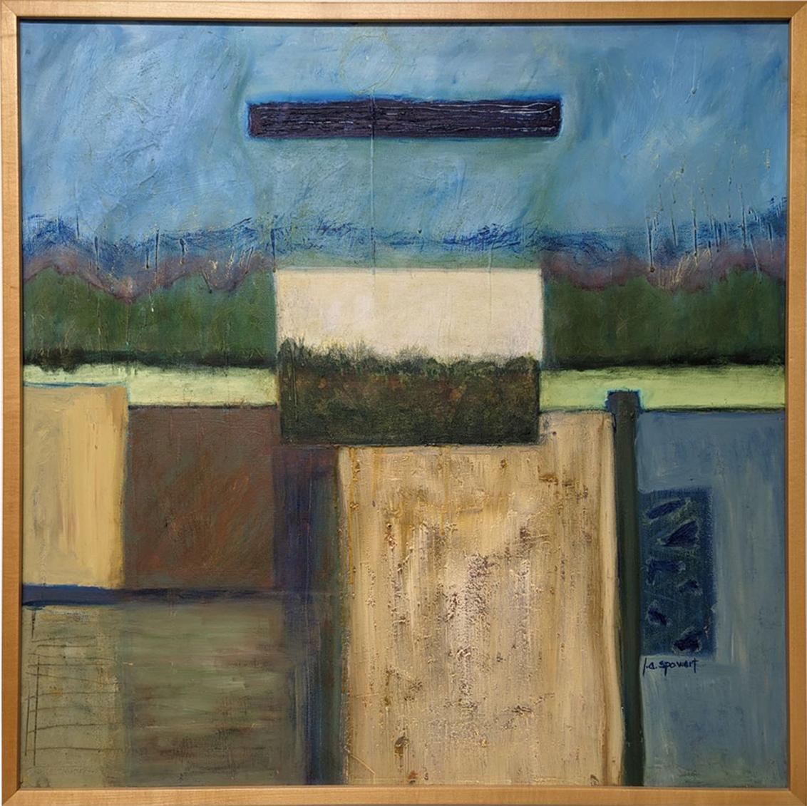 Landscape - Abstract painting by Lesley Anne Spowart