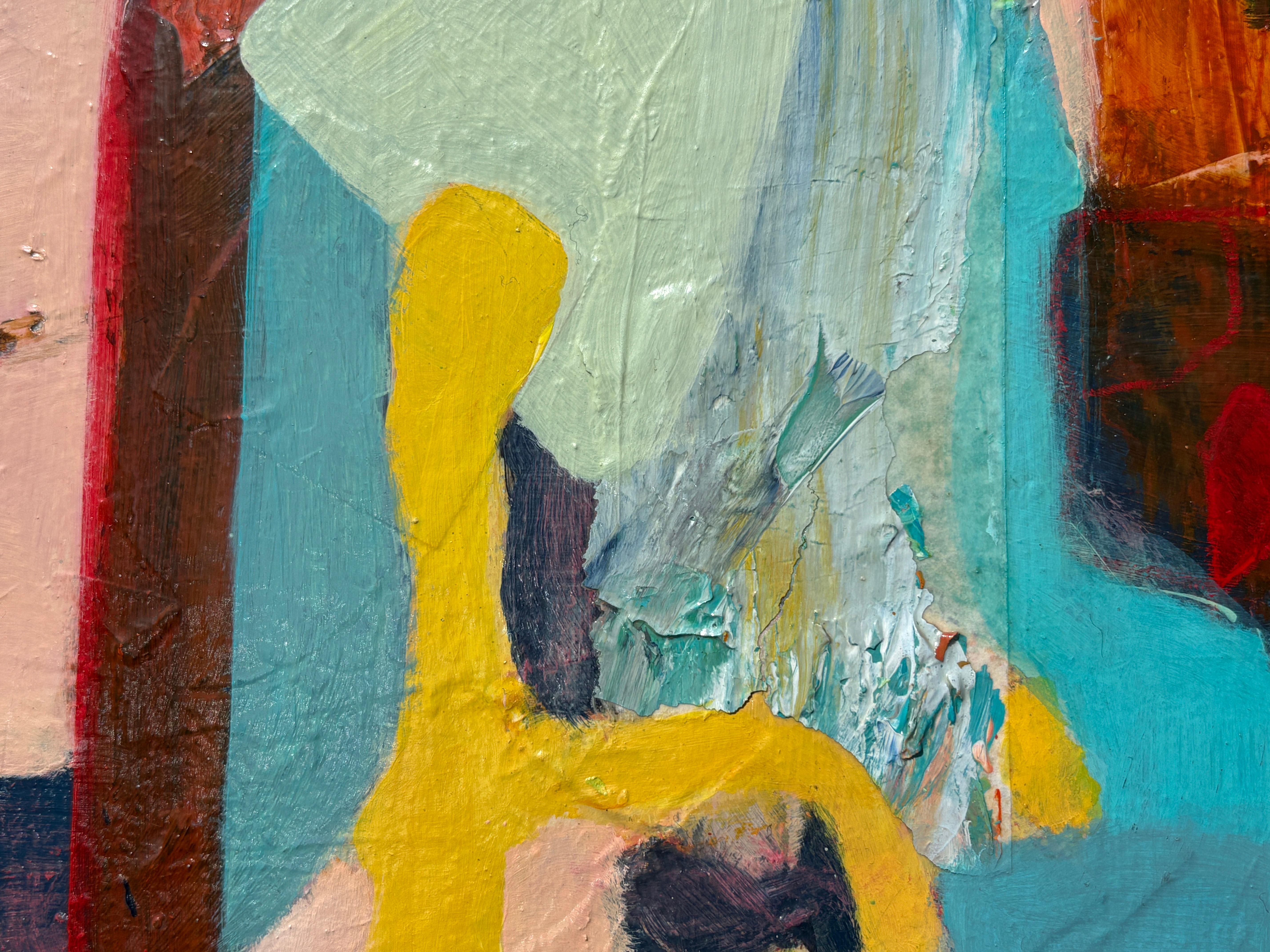 Petite Miss de L. A. Spowart - Petite peinture abstraite néo-figurative brillante en vente 1