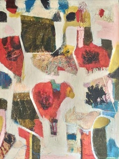 "Nunca he estado en la India" de Lesley Spowart - Colorida pintura contemporánea de animales