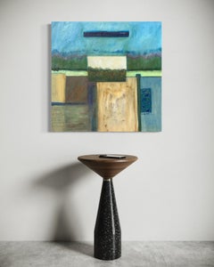 "Parallax", dipinto astratto contemporaneo, olio e tecnica mista su tela, 2003