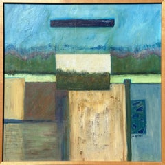 "Parallax" Contemporary Abstract Painting, Oil and Mixed Media on Canvas, 2003