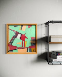 "Running for the Barn" di L.A. Spowart - Arte astratta di animali vivaci e giocosi