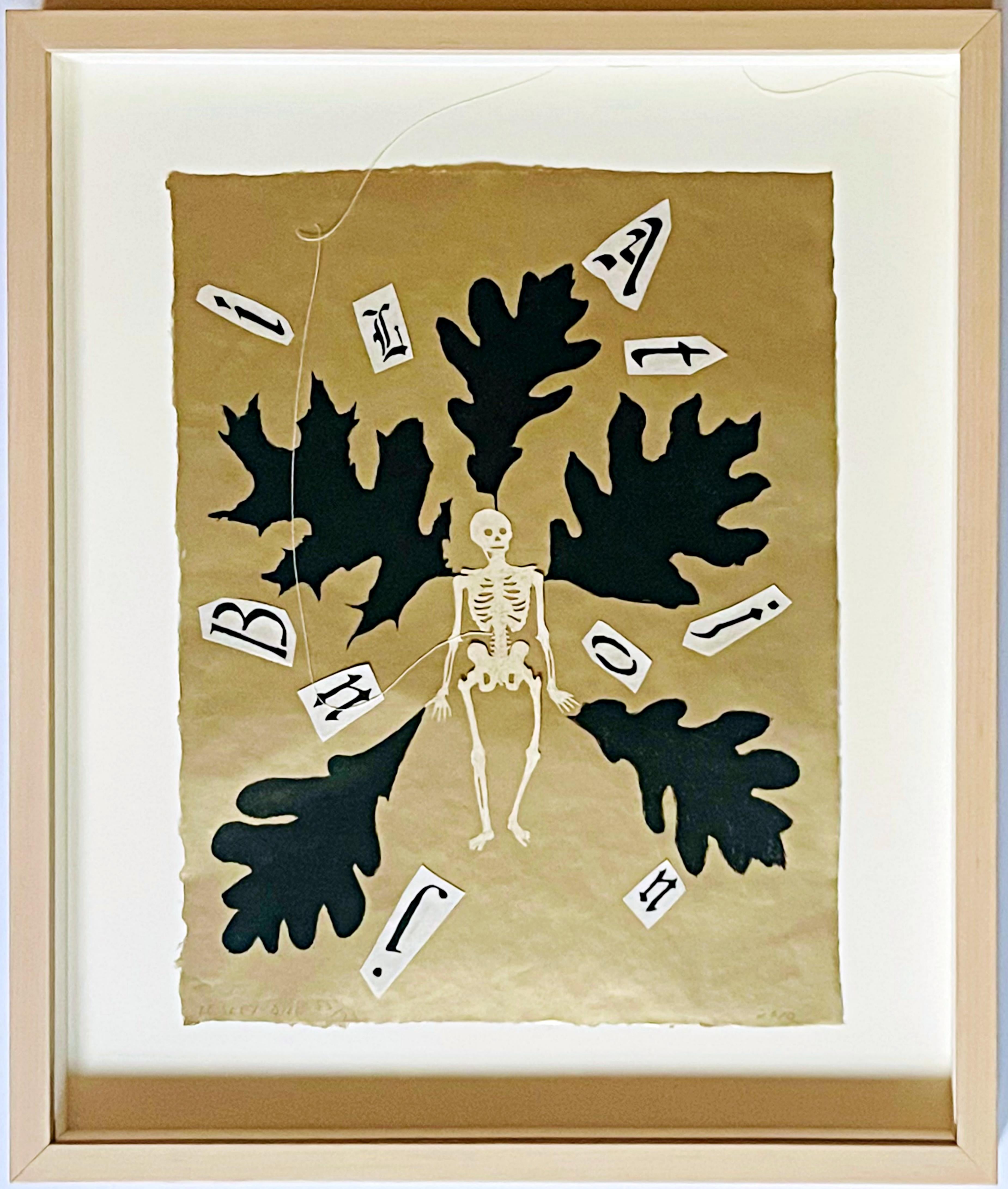 Lesley Dill - Jubilation, Three color lithograph with collage elements, Signed/N