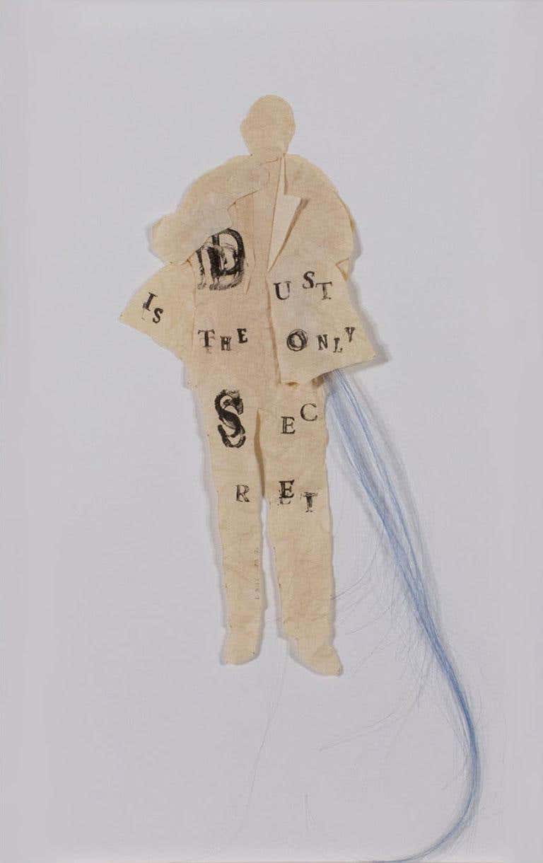 "Listen (Dust is the Only Secret), " Mixed Media signed by Lesley Dill