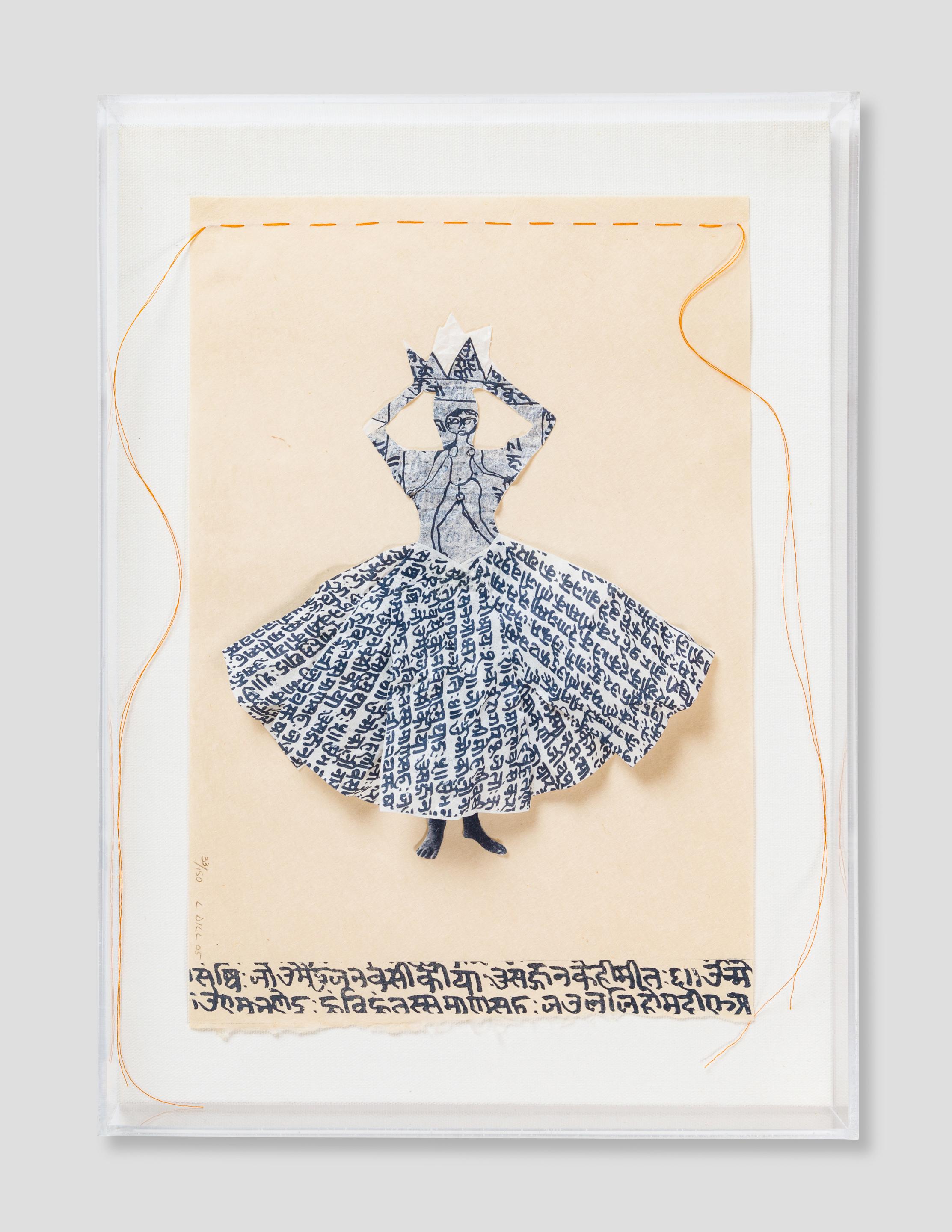 Lesley Dill Figurative Print - Woman with Hindi Healing Dress