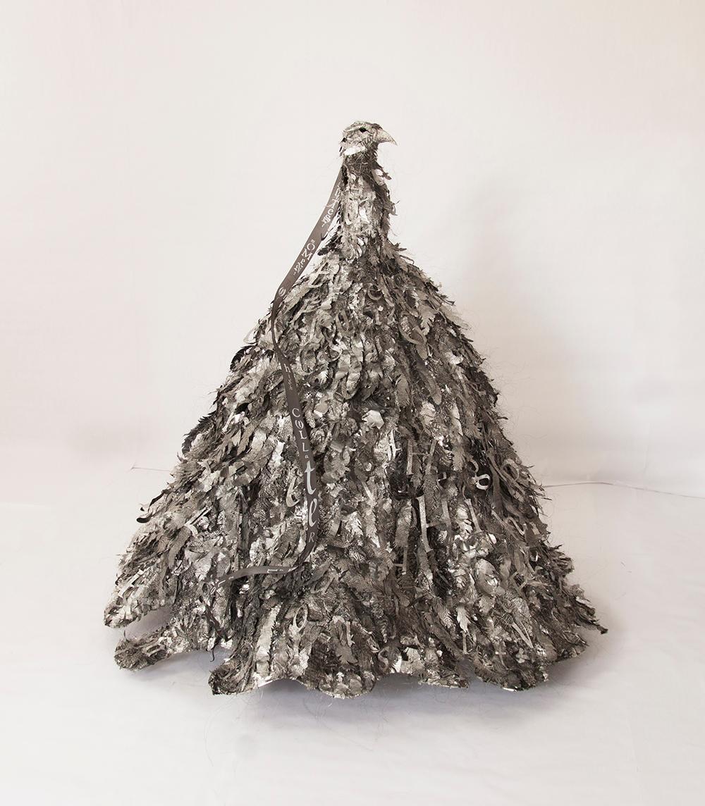 SILVER GOWN OF ASCENSION - Sculpture by Lesley Dill