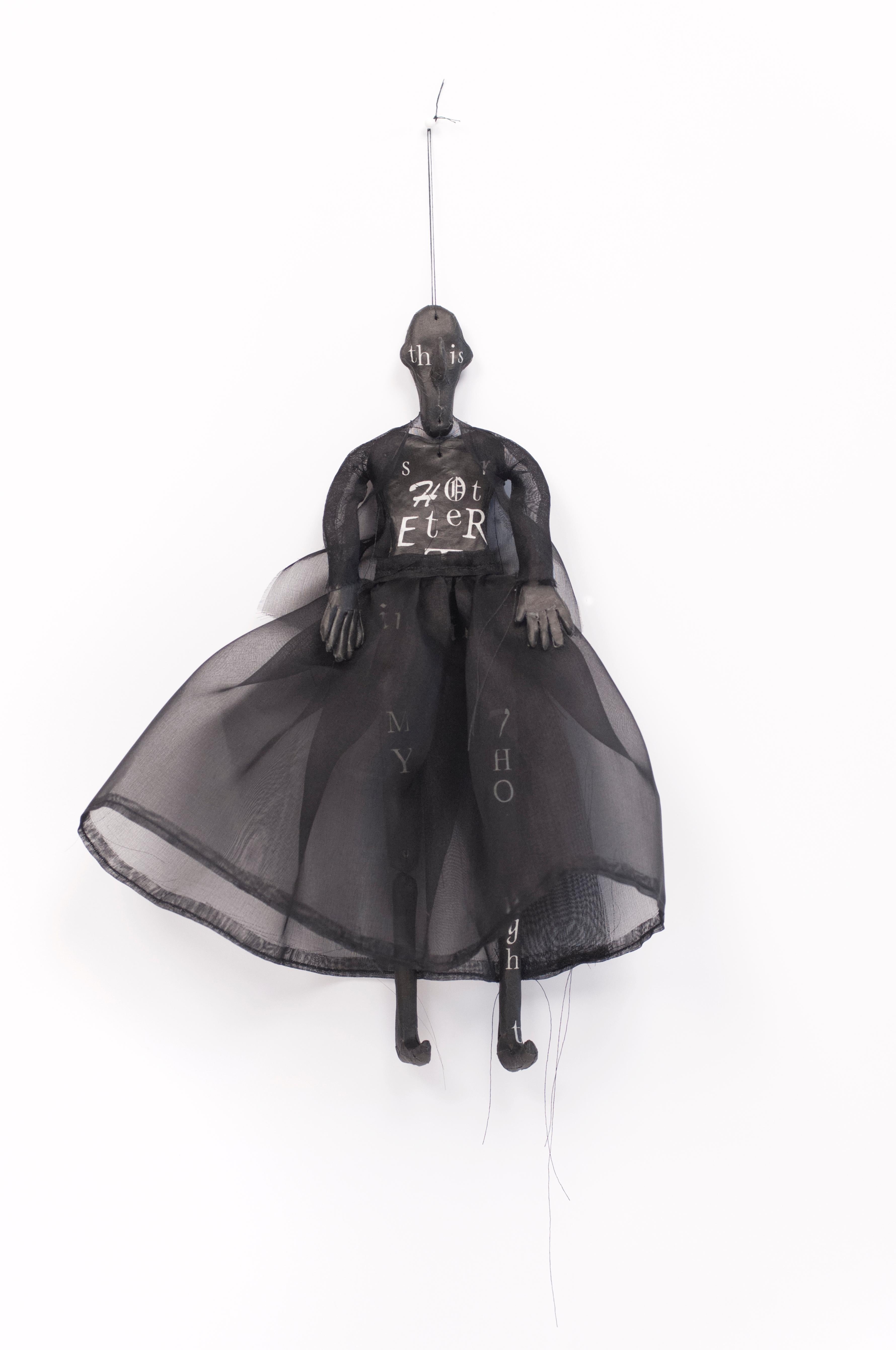 Lesley Dill WHITE HINGED POEM DRESS, For Sale at 1stDibs