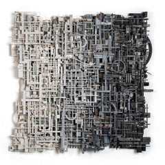 Alta Densidad de Lesley Hilling - Escultura contemporánea de madera recuperada