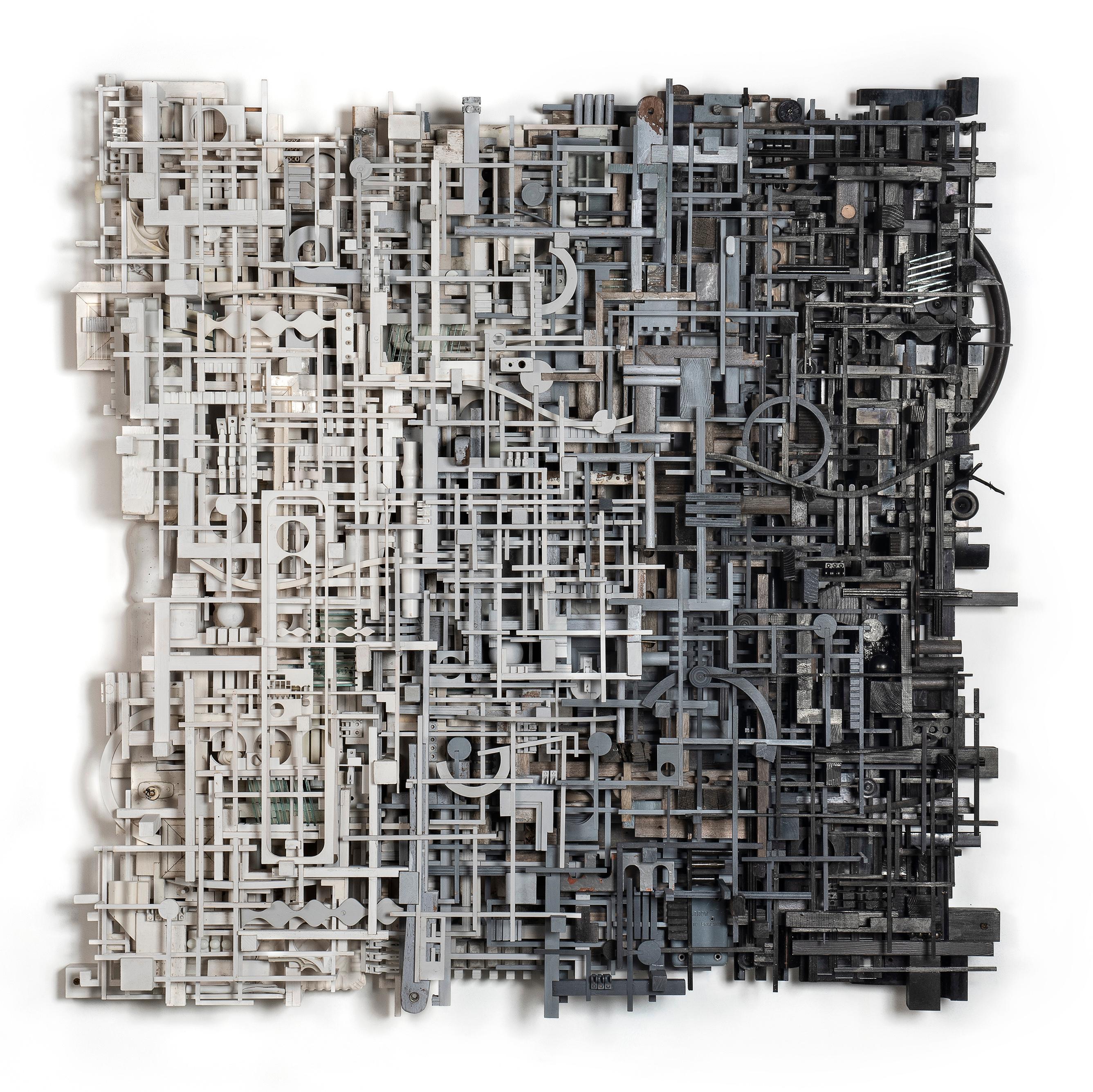 High Density par Lesley Hille - Sculpture contemporaine en bois de récupération