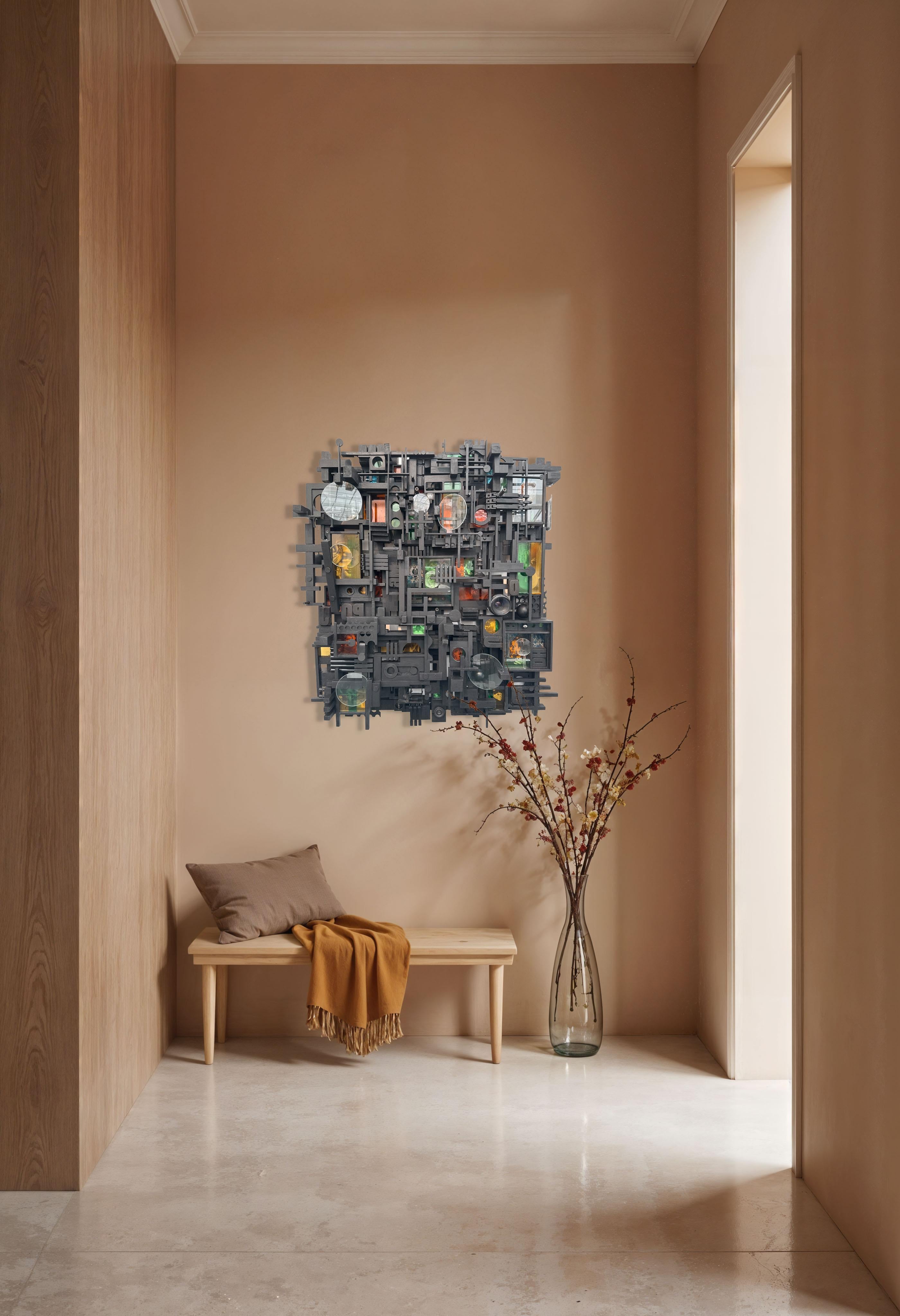 Noir - Contemporary salvaged wood Sculpture For Sale 3