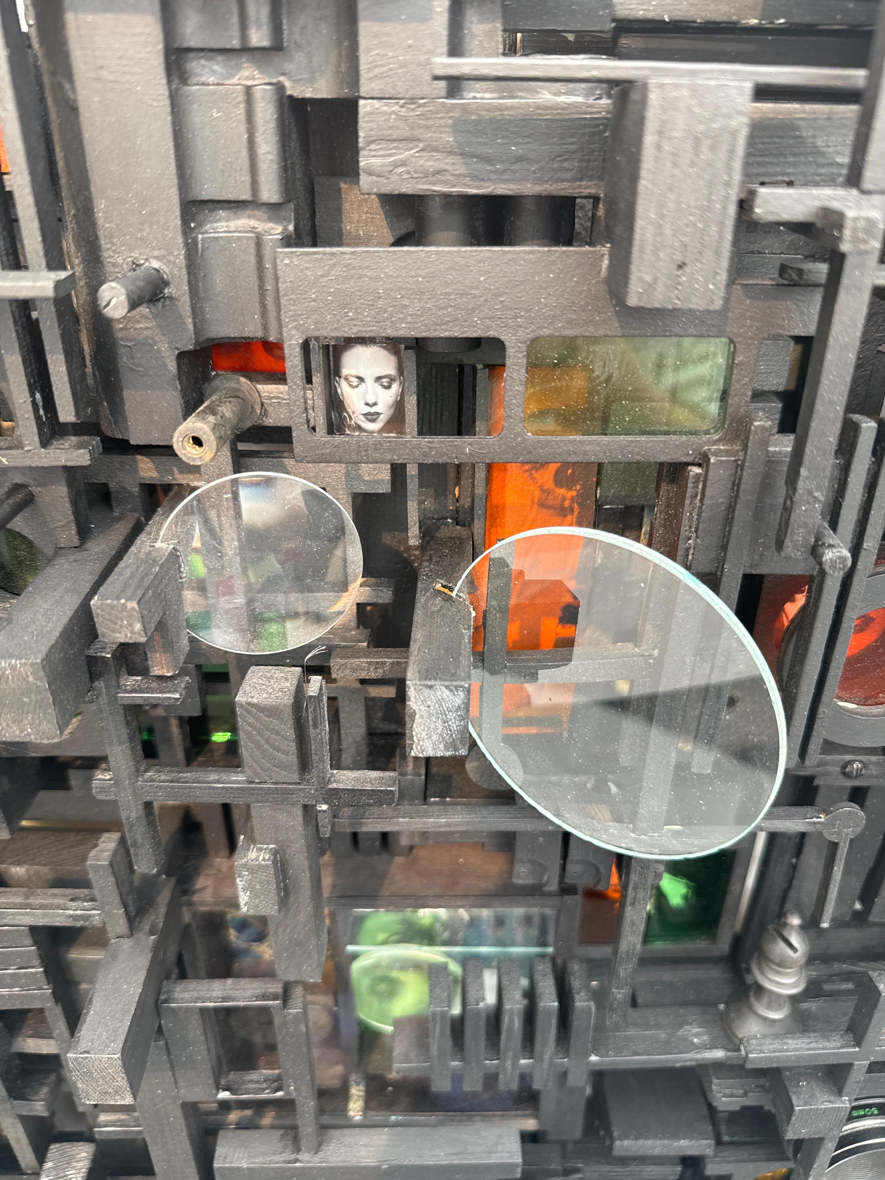 Noir - Contemporary salvaged wood Sculpture For Sale 4