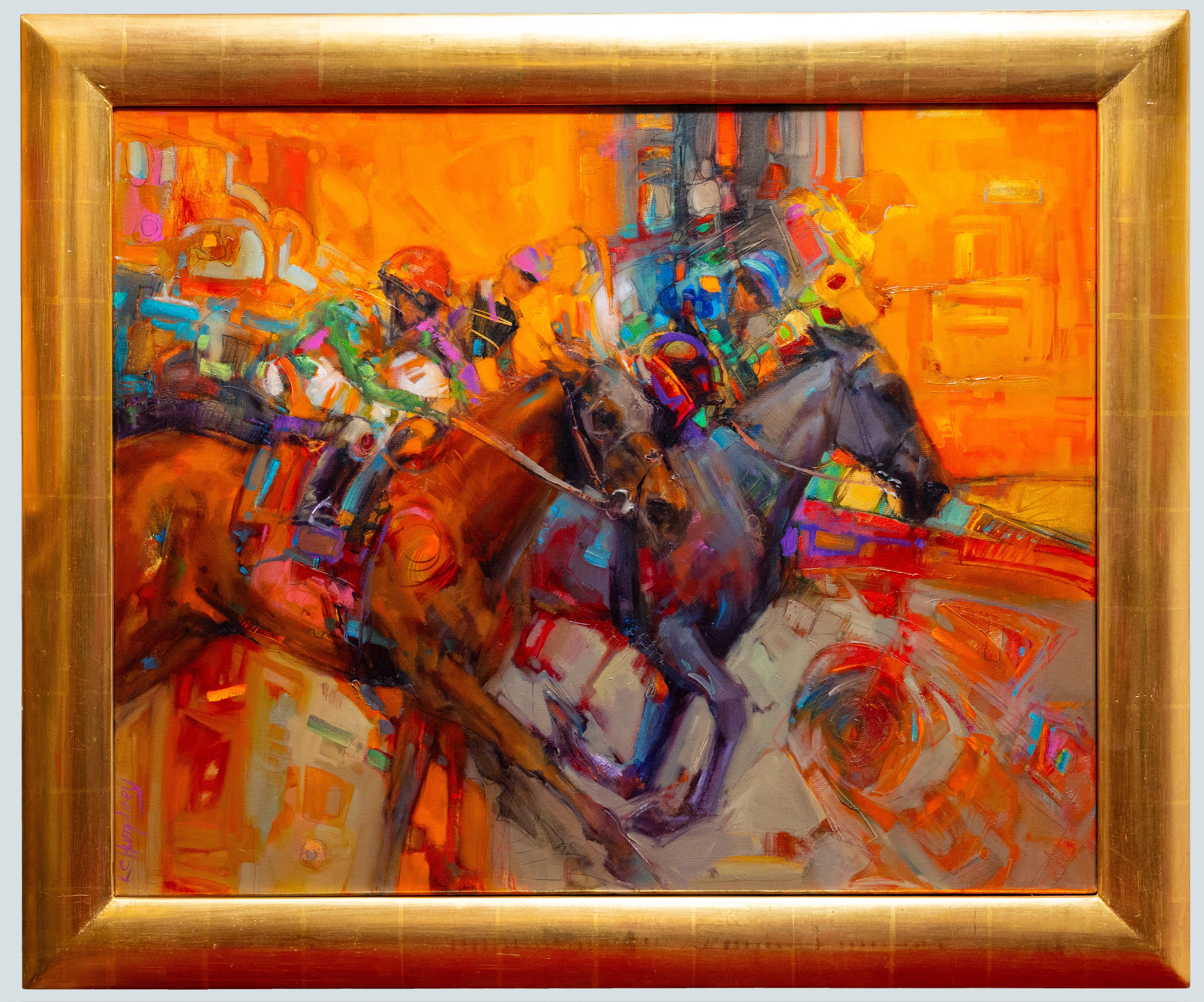 Lesley Humphrey is a British-born artist renowned for her dynamic and expressive equine art. Born in Wigan, Lancashire, she developed a deep connection with horses from an early age, participating in gymkhana and Pony Club events. After a decade in