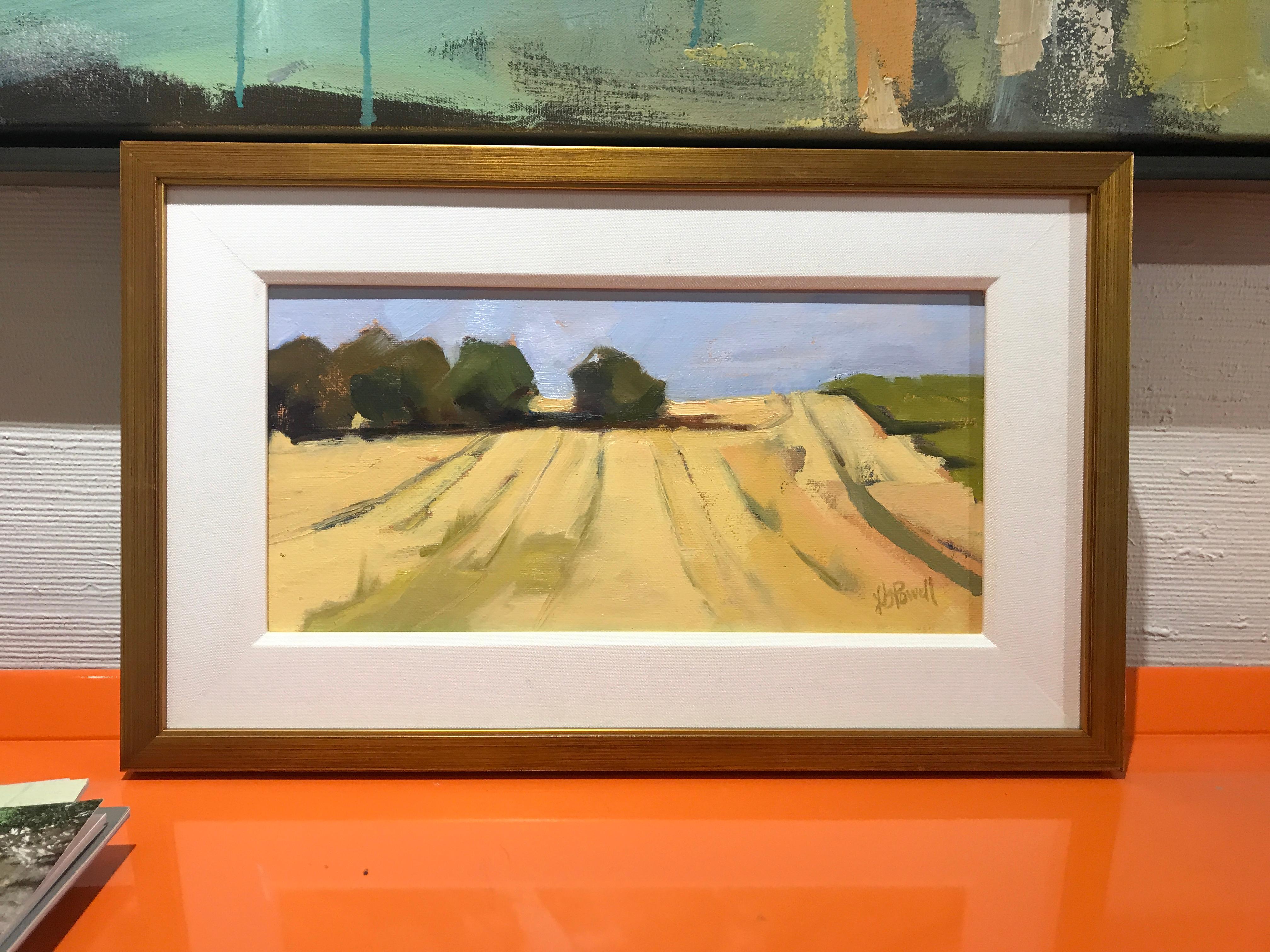 Fresh Mown Fields by Lesley Powell Oil on Linen Wrapped Board Landscape Painting 1
