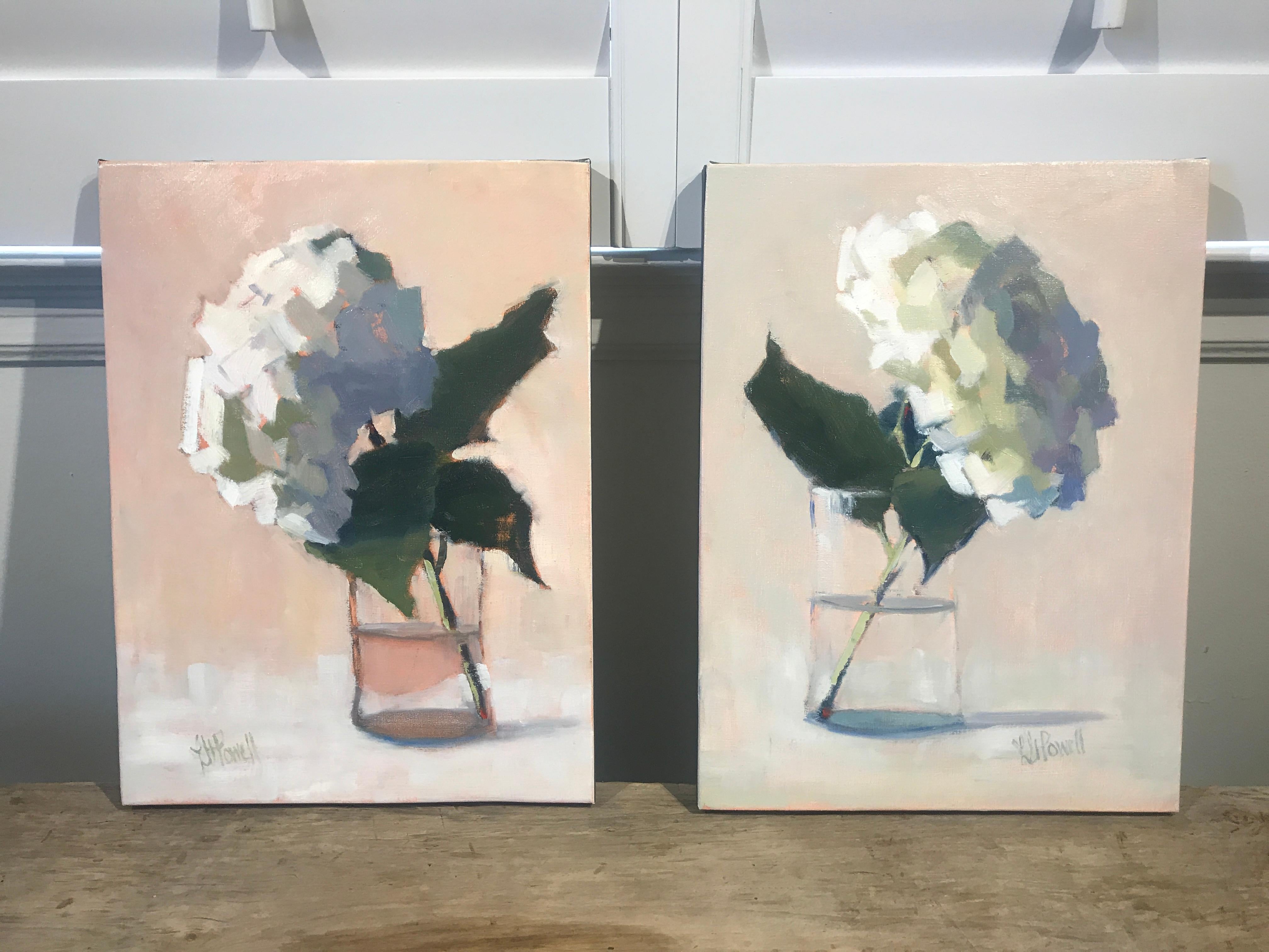 Hydrangea, Looking Forward von Lesley Powell, Kleines postimpressionistisches Gemälde 1